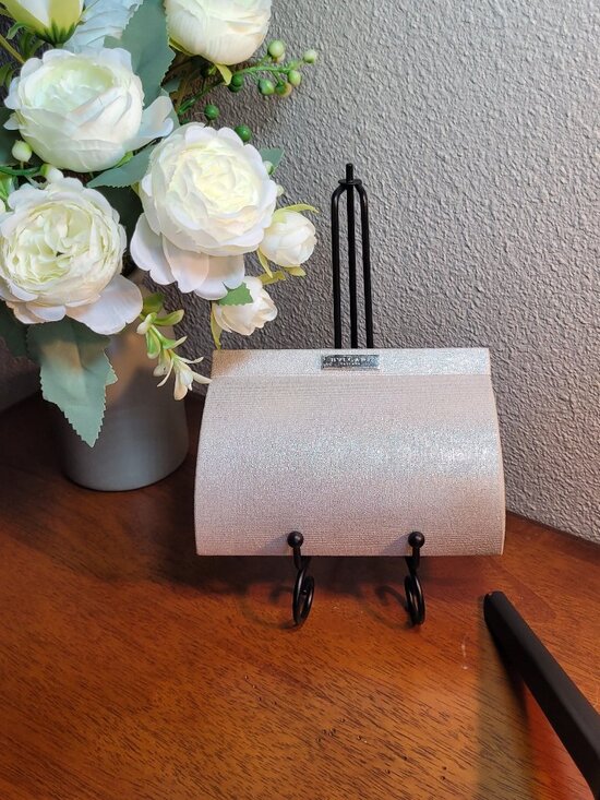 BVLGARI Handbags - Bvlgari Silver Shimmer Clutch Purse